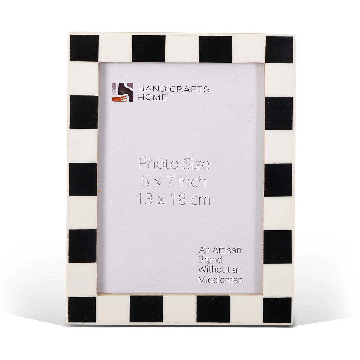 Handmade Baby Picture Frame 4x4 Checkered Art Inspired Resin Inlay Collection, for tabletop or wall display
