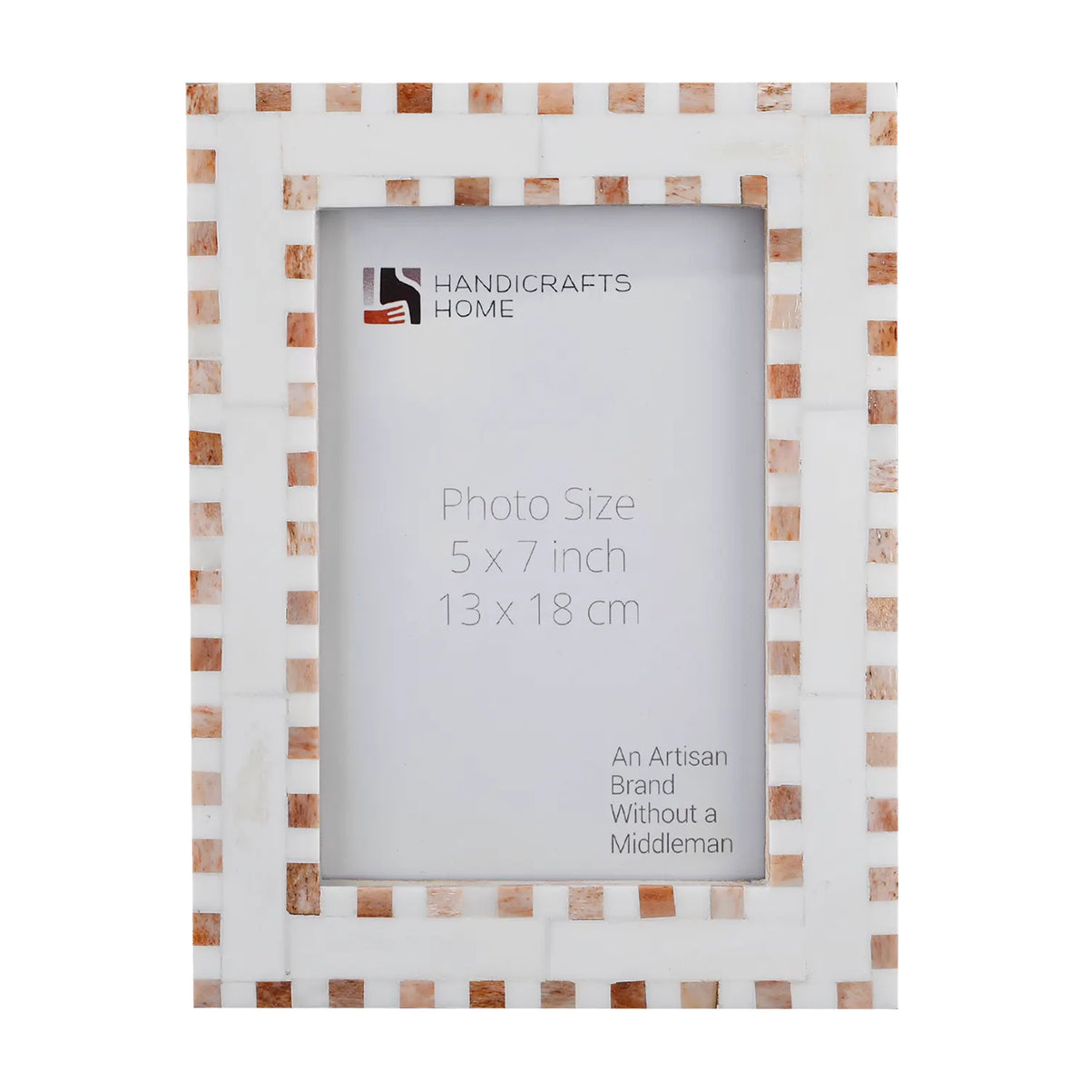 Handmade Brown White Bone Inlay Picture Photo Frame size 4x6 & 5x7, for tabletop or wall display