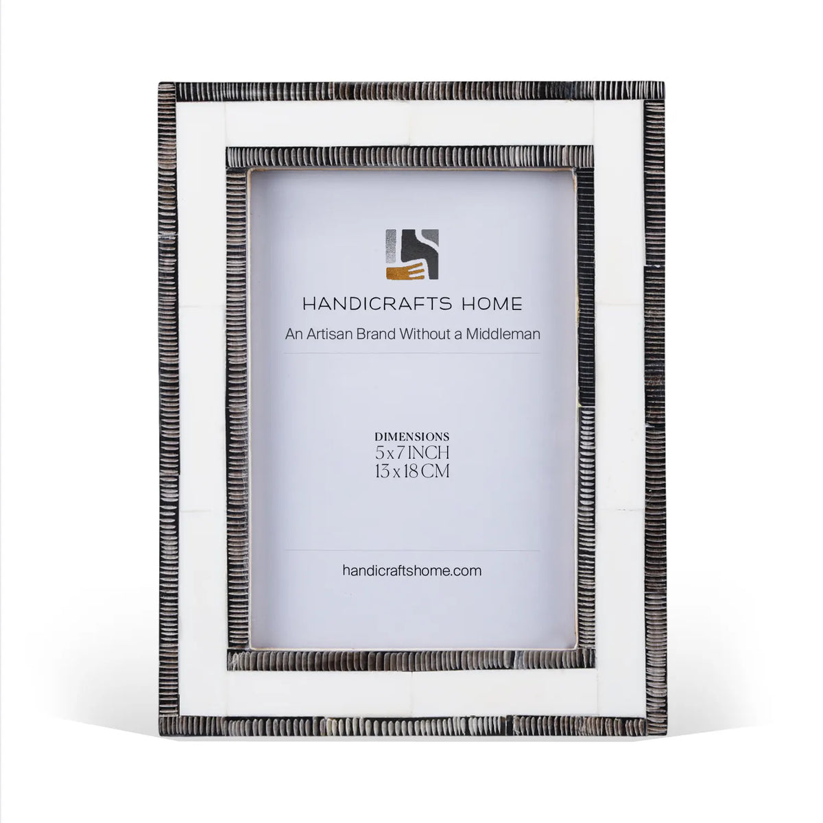 Shagreen Collection Picture Frame | Bone & Horn Inlay, White & Black