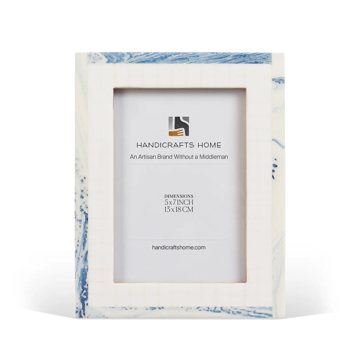 Picture Frame Cosmo Collection Resin Inlay - White & Blue, 4x6, 5x7
