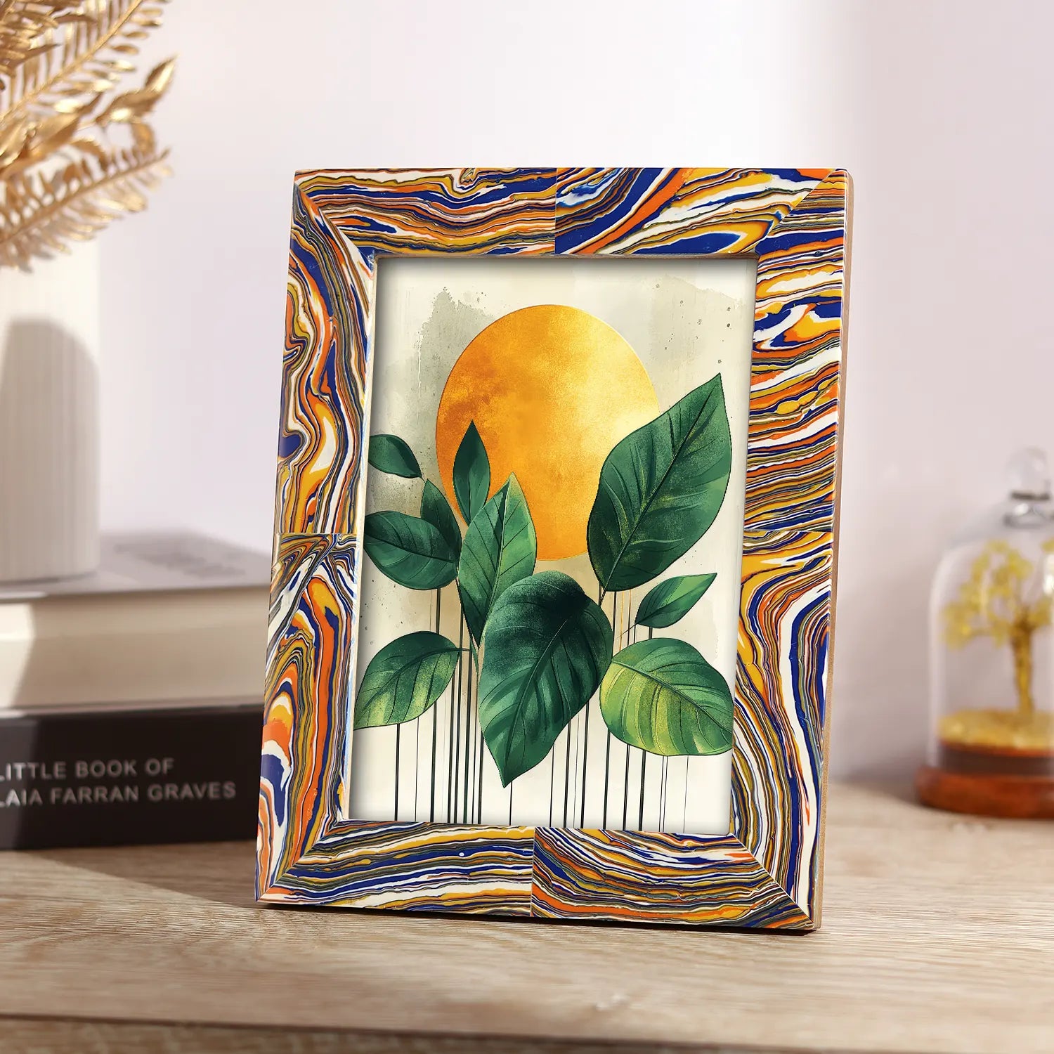 Picture Frames Colorful Paint Splatter Collection Resin Inlay Multi Color 5x7