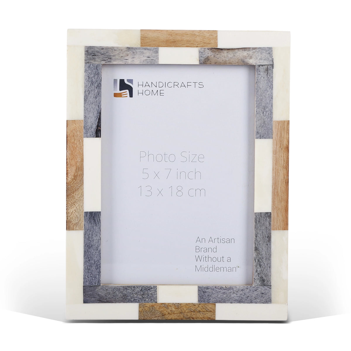 Picture Frame Woodstrip Tile Collection Wood & Bone Inlay Multi – 4x6 & 5x7"