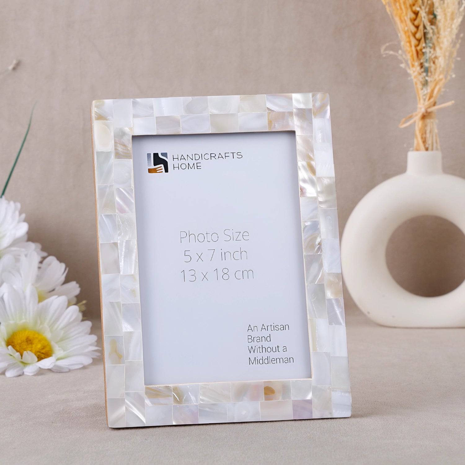 Picture Frame Mother of Pearl White 4x6 & 5x7