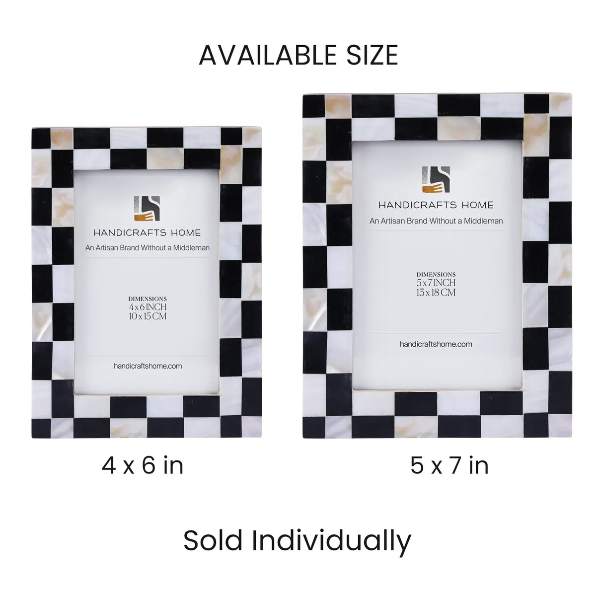 Checkerboard Mother of Pearl & Resin Picture Frames | 4x6 & 5x7