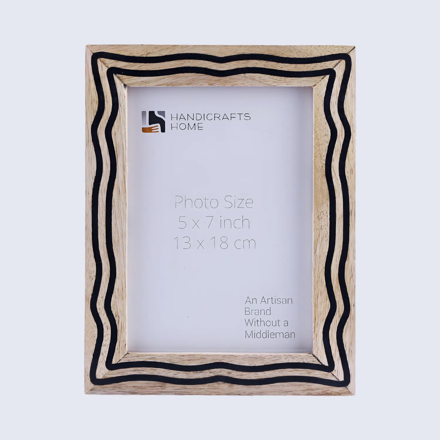 Picture Frame Flow Edge Collection Wood & Resin Inlay Natural & Black– 4x6 & 5x7"