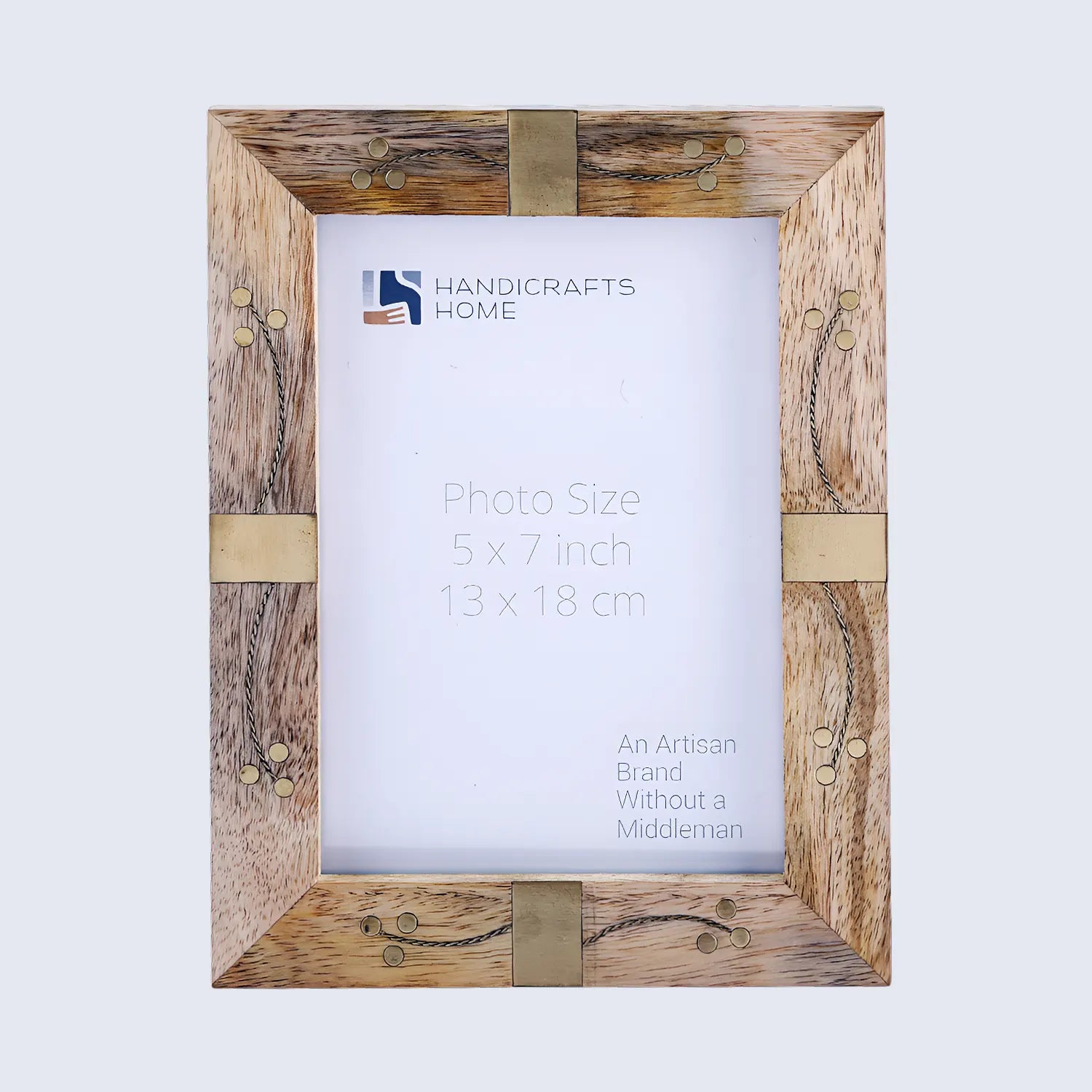 Picture Frame Midline Brass Pattern Collection Wood & Brass Inlay Multicolor – 4x6 & 5x7"