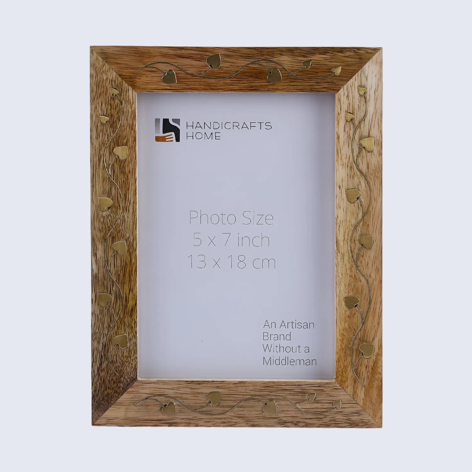 Picture Frame Liana Collection Brass & Wood Inlay Brown – 4x6 & 5x7"