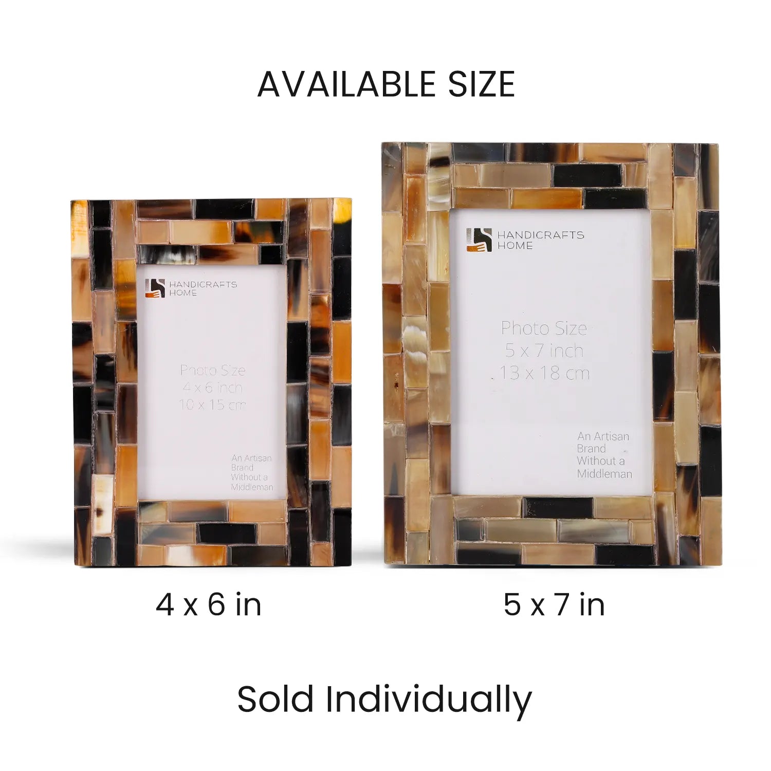 Horn Inlay Picture Frames | Mosaic Block Photo Frame