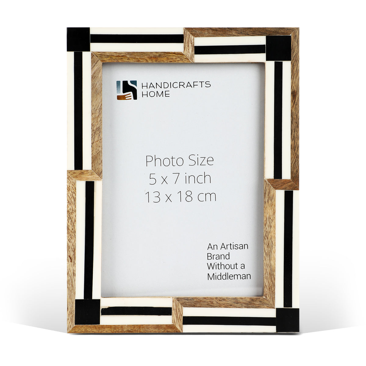 Handmade Picture Frames Silhouette Sequenced Collection Resin Inlay Wood Brown White 4x6 5x7", for tabletop or wall display