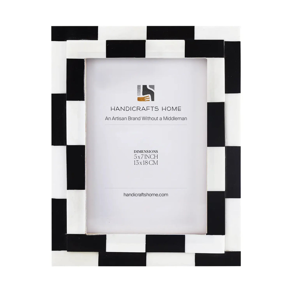 Handmade Picture Frame Silhouette Shuffled Collection Bone Inlay Multi-Color – 4x6, 5x7