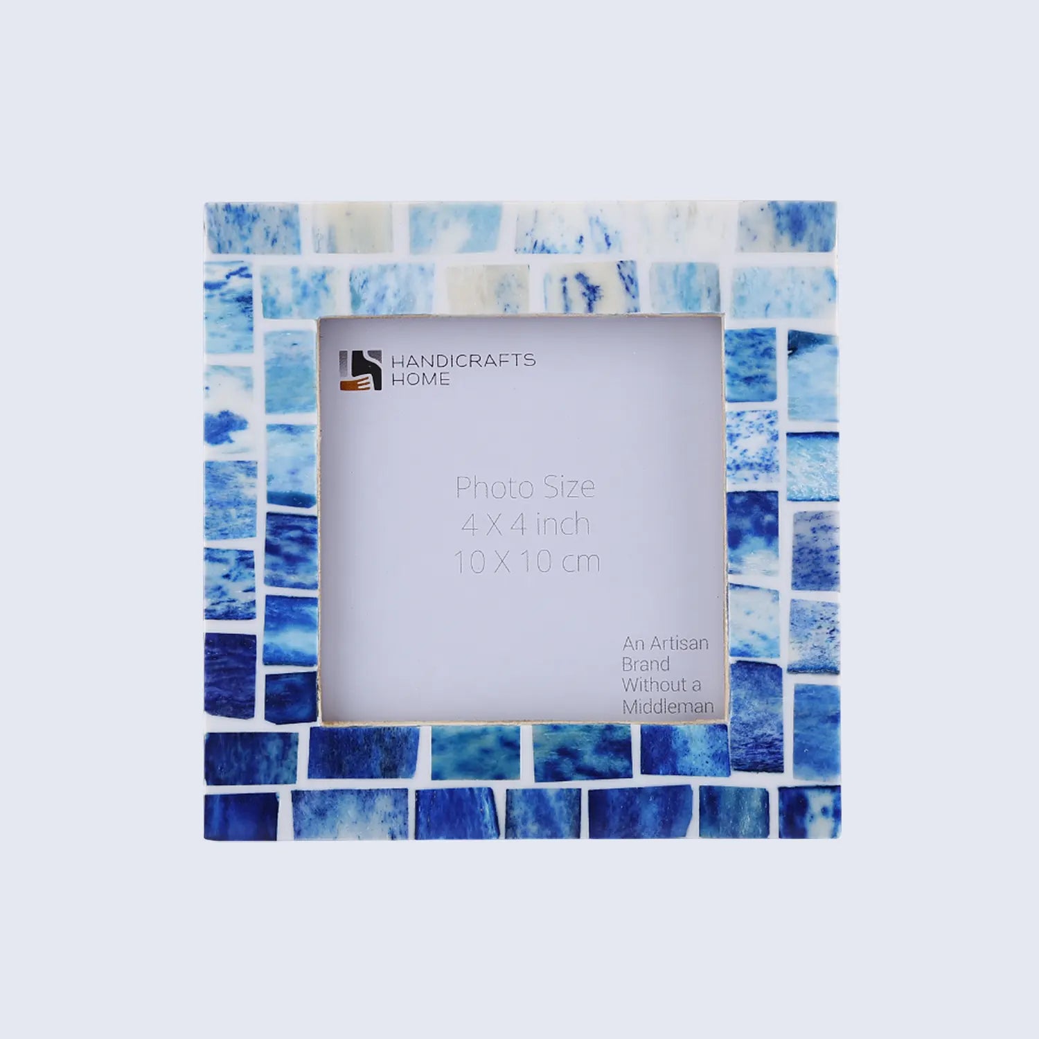 Baby Picture Frames Indigo Pattern Bone Inlay 4" x 4"