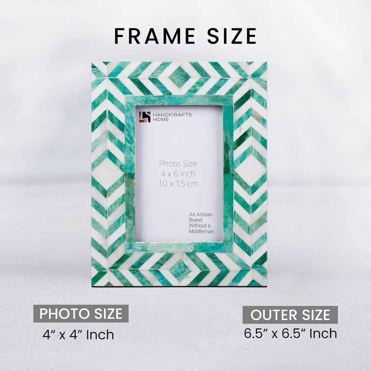 Taj Bone Inlay Picture Frame | Taj Chevron | 4x6