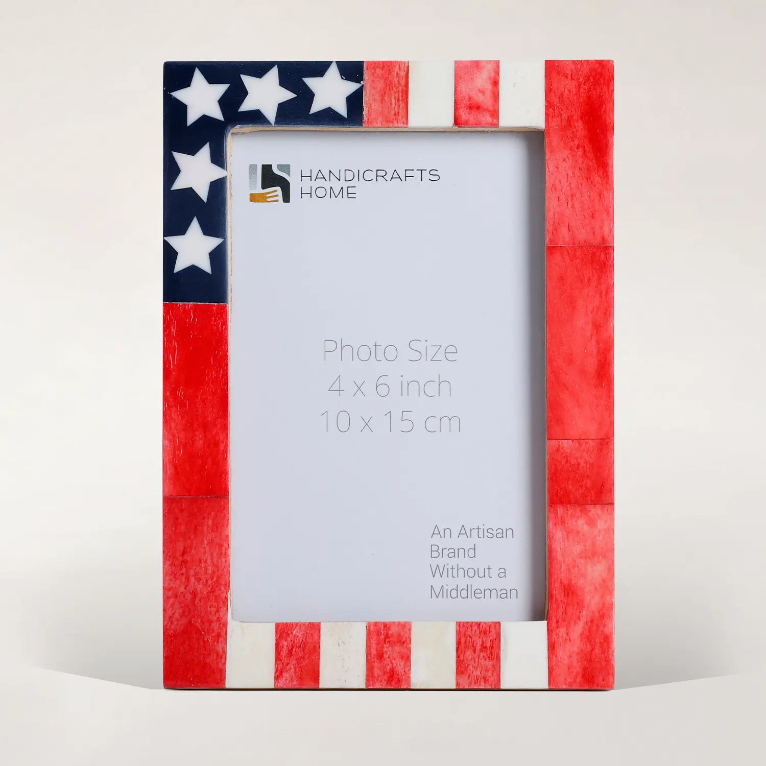 US Flag Bone Inlay Picture Frames Americana Patriotic Decor