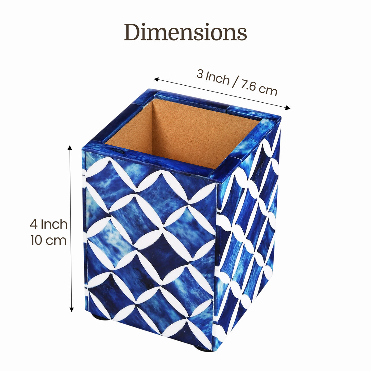Pen holder star pattern available in blue 3x4 Inch