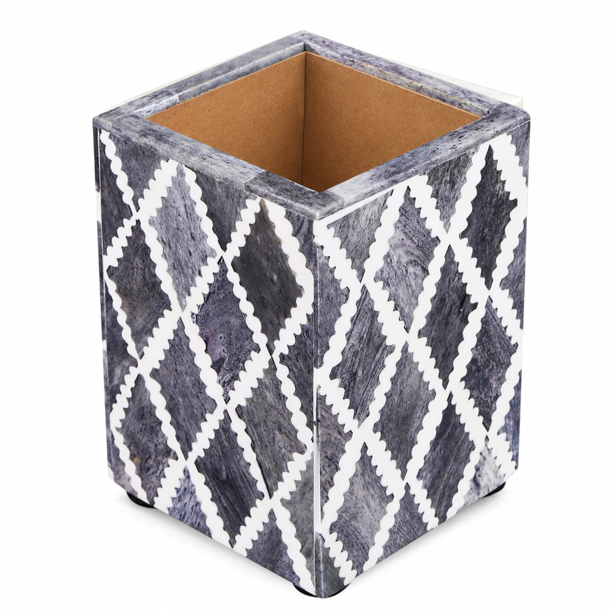 Pen holder moroccan art diamond grey 3x4 Inch