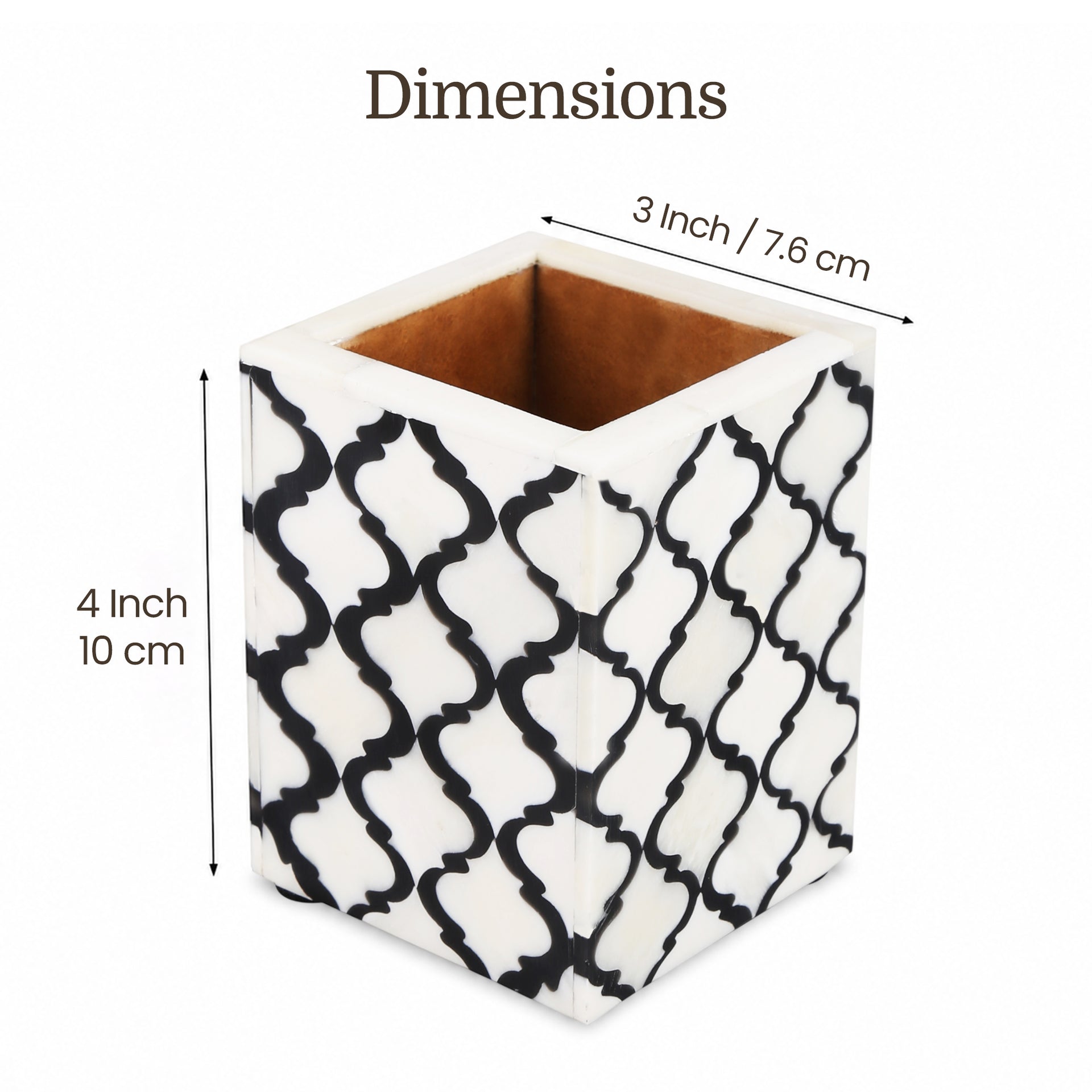 Pen pencil holder moroccan available in Black 3x4 Inch