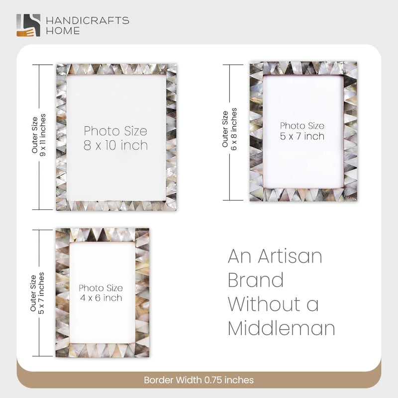 Size Chart for Picture Frame Pearlescent Ebony Collection Mother of Pearl Black – 3 Sizes