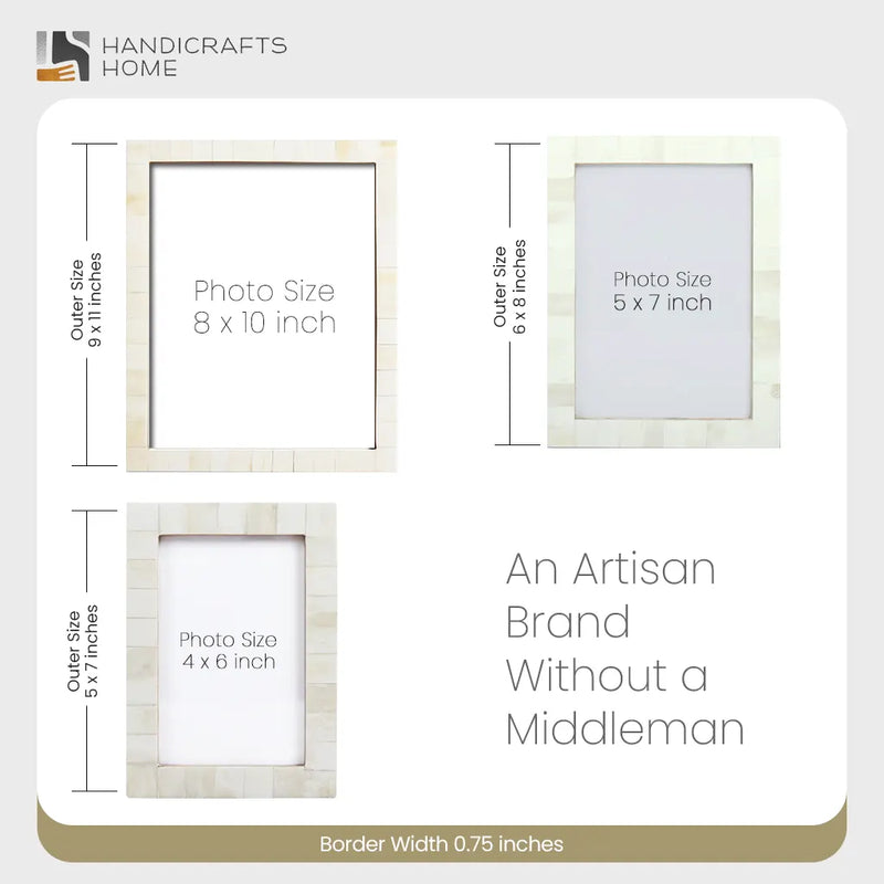 Size Chart for Picture Frame Classic Collection Bone Inlay White Pack of 2 – 3 sizes