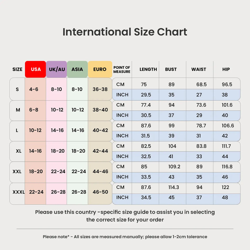 Size Chart for White Boho Cami Romper – Lace Trim V-Neck Summer Playsuit with Pockets S to 2XL