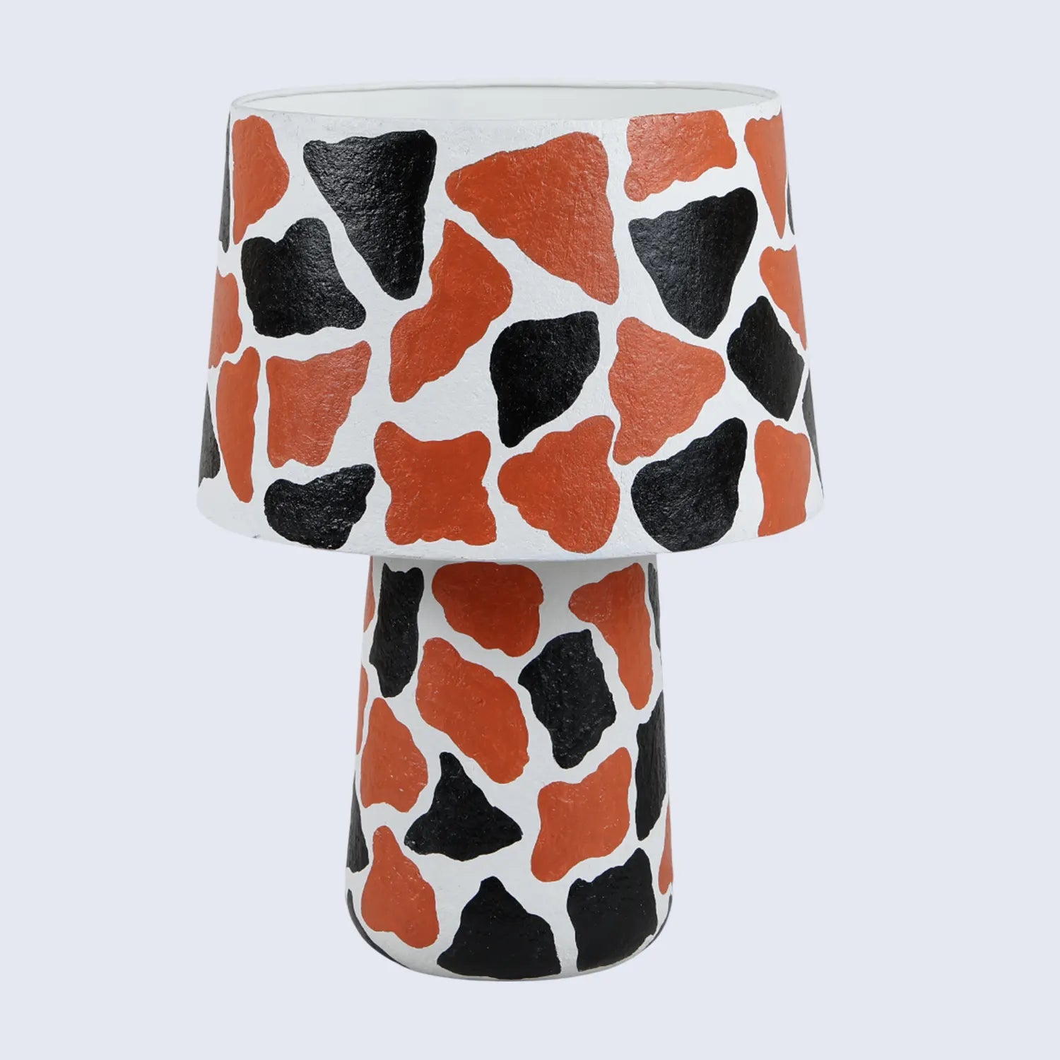 Abstract Safari Mosaic Paper Mache Table Lamp - 12x9