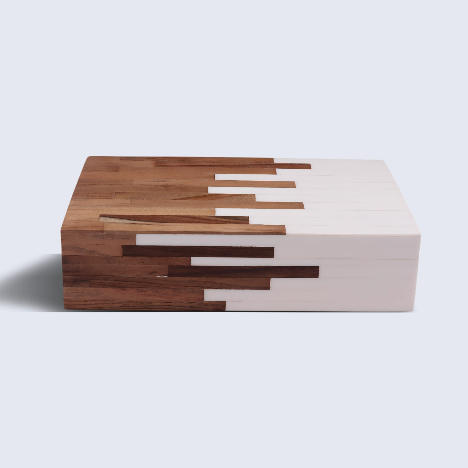 Decorative Storage Box Equalizer Collection Wood & Resin Inlay Brown & White – 3 Sizes