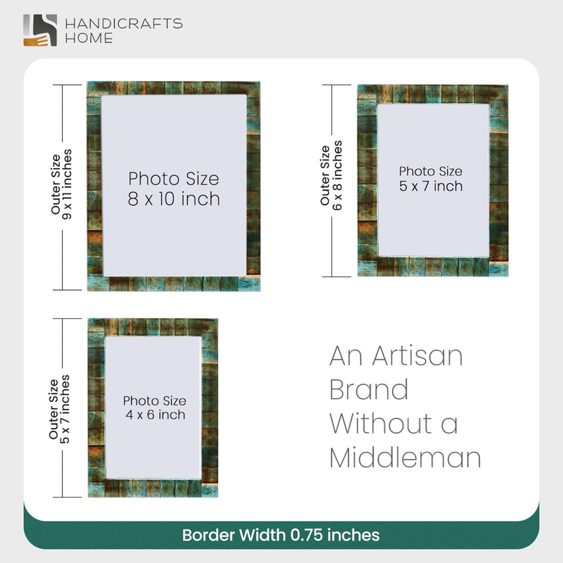 Size Chart for Verdigris Bone Inlay Photo Frame Tabletop Wall 4x6 5x7 8x10