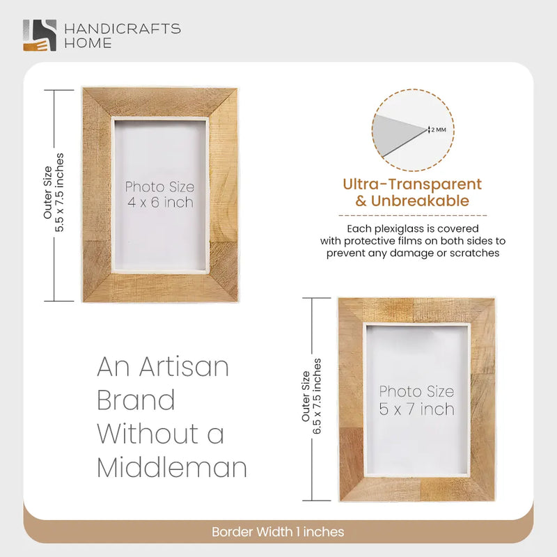 Size Chart for Wood Resin Inlay Picture Frame 4x6 5x7 Photo Frame Decor